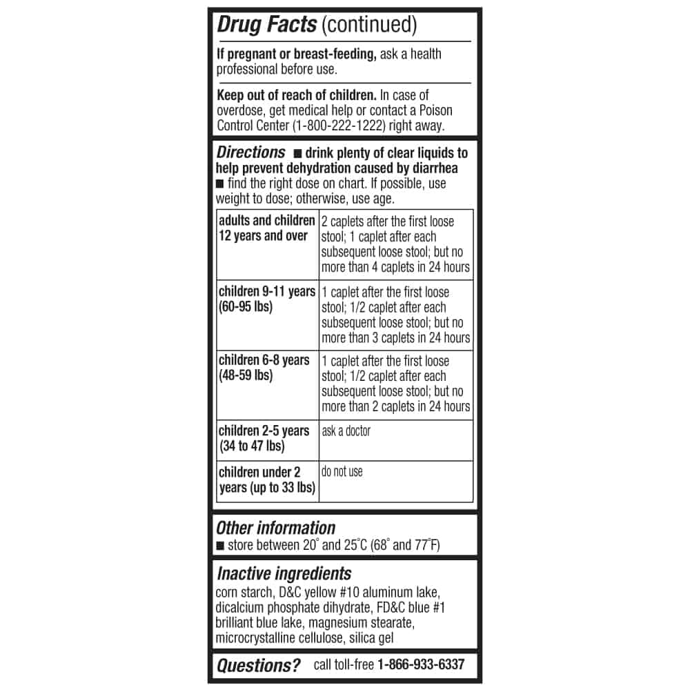 IBS LABS Diarrhea Relief, Loperamide 2mg - 96 Caplets (Generic Imodium)