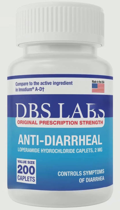 Diarrheal Prevention Medicine 2mg 200 Caplets, By DM